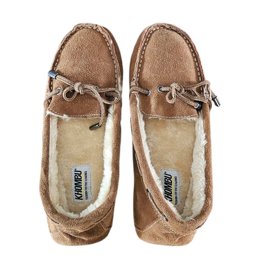 Khombu Tan Leather Moccasin Style Footwear Size 8.5M